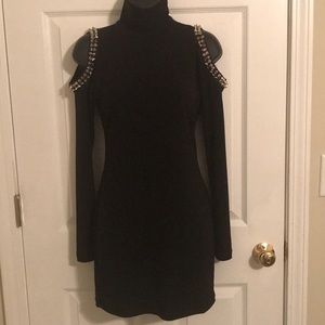 Cold Shoulder Custom Black Dress